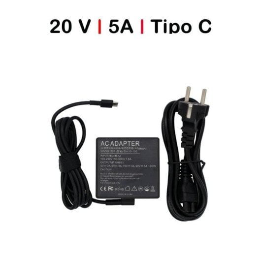 Ladegerät Multivolt USB-C 100W Schwarz Voltistar für Laptops
