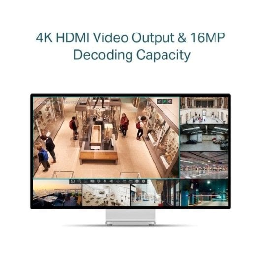 Enregistreur NVR pour Caméra IP TP-Link VIGI NVR1104H-4P 4 canaux 8MP 1 baie HDD PoE Ethernet