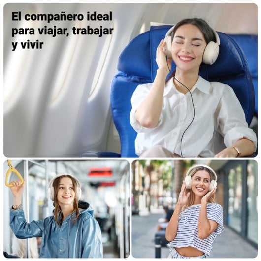 Auriculares Edifier inalámbricos Bluetooth 5.4 con Cancelación de Ruido y Micrófono Beige