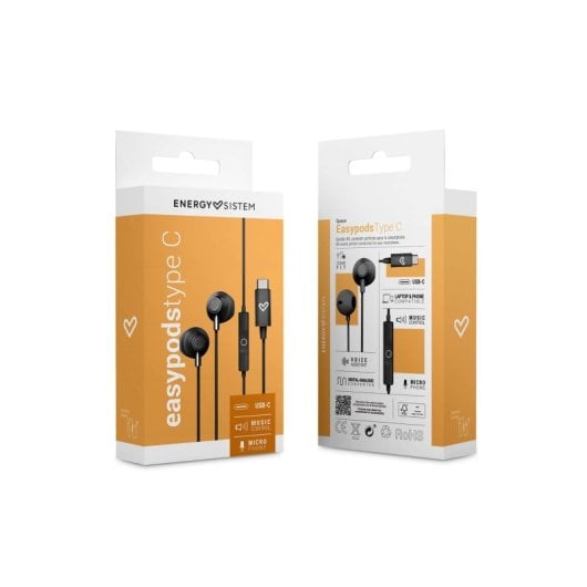 Auriculares Energy Sistem con cable Tipo C, sonido HD y micrófono integrado