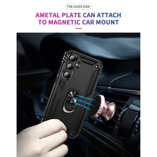 Max Power Digital Magnetic Case für Samsung Galaxy A55 5G Hülle mit drehbarem Ring Schwarz