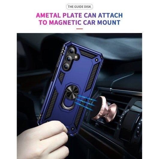 Capa magnética digital Max Power para Samsung Galaxy A15 com anel giratório azul