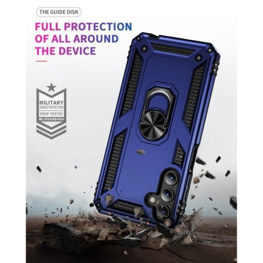 Capa magnética digital Max Power para Samsung Galaxy A15 com anel giratório azul