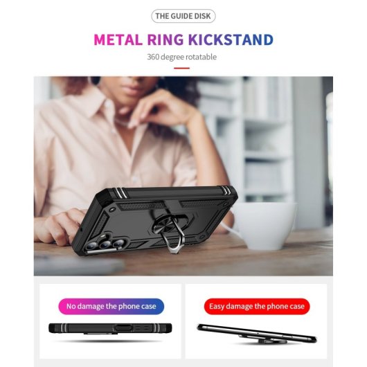 Max Power Digital Magnetic Case für Samsung Galaxy A15 Hülle mit drehbarem Ring Schwarz