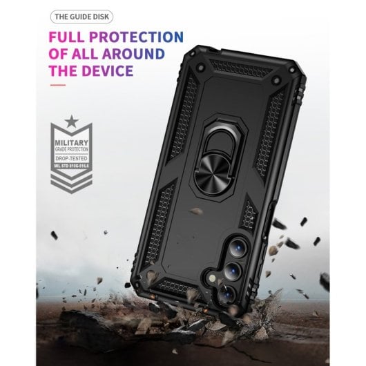 Max Power Digital Magnetic Case für Samsung Galaxy A15 Hülle mit drehbarem Ring Schwarz