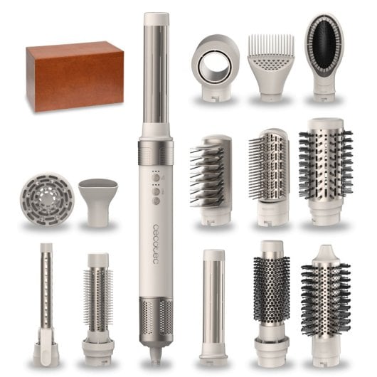 Lisseur Cecotec Bamba CeramicCare 14 en 1 AirGlam Champagne avec technologie Coanda 1400 W