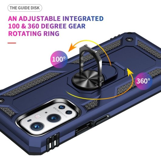Max Power Digital Magnetic Case für Oneplus 9 Pro Hülle mit drehbarem Ring, Blau