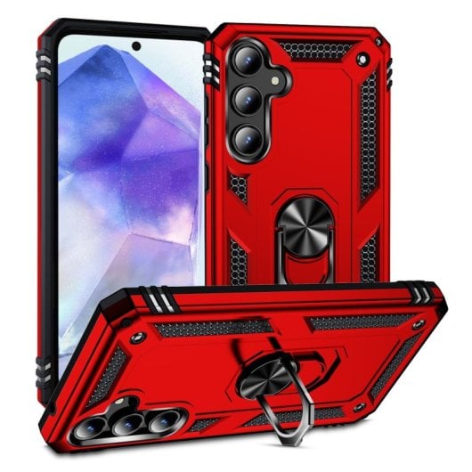 Max Power Digital Magnetic Case für Samsung Galaxy A52/A52s 5G Hülle mit drehbarem Ring, Rot