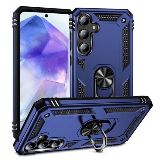 Max Power Digital Magnetic Case für Samsung Galaxy A52/A52s 5G Hülle mit drehbarem Ring, Blau
