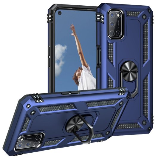 Capa magnética digital Max Power para Oppo A72/A52/A92 com anel giratório azul