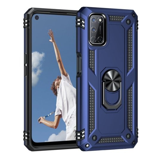 Capa magnética digital Max Power para Oppo A72/A52/A92 com anel giratório azul