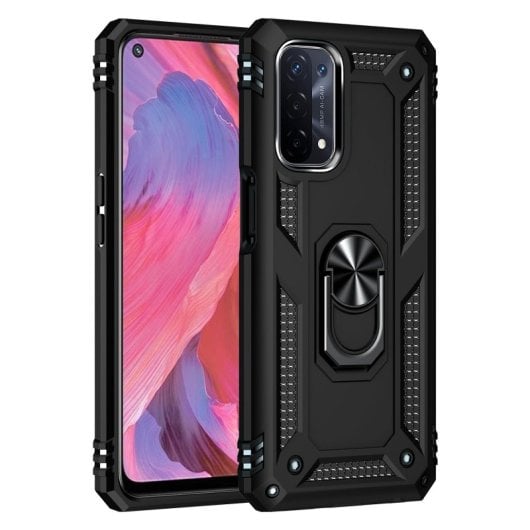 Max Power Digitale magnetische Schutzhülle für Oppo A74 5G/A93 5G/A54 5G, Hülle mit drehbarem Ringhalter, Schwarz