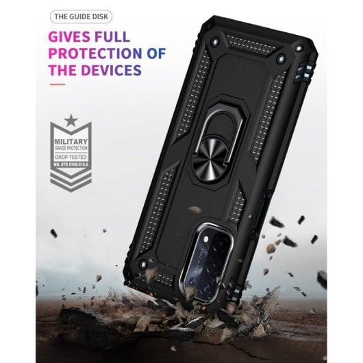 Max Power Digitale magnetische Schutzhülle für Oppo A74 5G/A93 5G/A54 5G, Hülle mit drehbarem Ringhalter, Schwarz