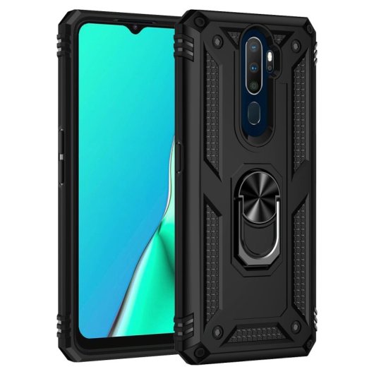 Max Power Digital Magnetic Case für Oppo A9 2020/A5 2020 Hülle mit drehbarem Ring Schwarz