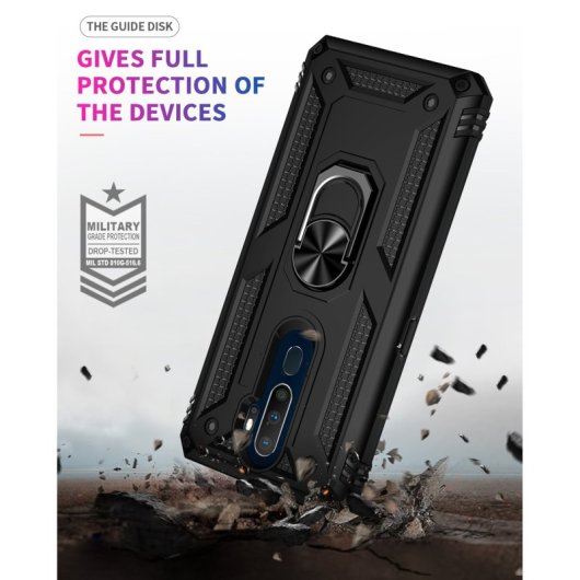 Max Power Digital Magnetic Case für Oppo A9 2020/A5 2020 Hülle mit drehbarem Ring Schwarz