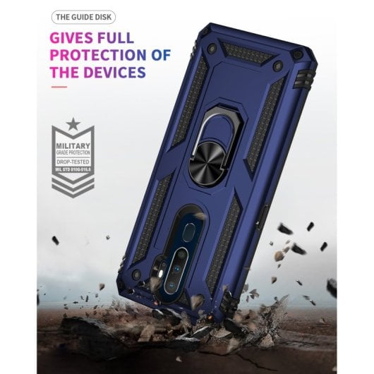 Max Power Digital Magnetic Case für Oppo A9 2020/A5 2020 Hülle mit drehbarem Ring, Blau