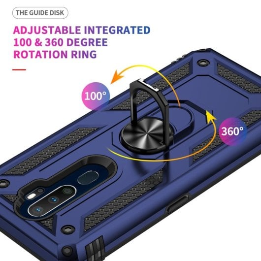Max Power Digital Magnetic Case für Oppo A9 2020/A5 2020 Hülle mit drehbarem Ring, Blau