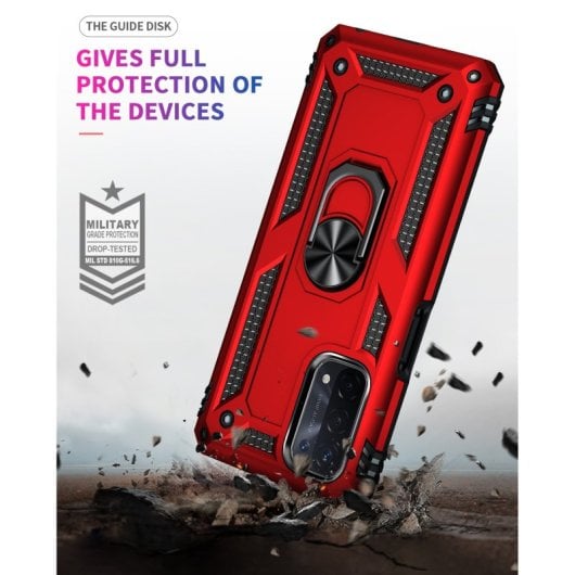 Capa magnética digital Max Power para Oppo A74 5G/A93 5G/A54 5G com suporte de anel rotativo, vermelha