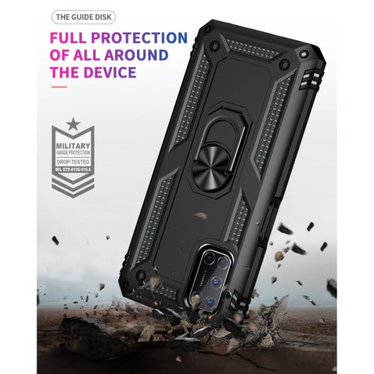Max Power Digital Funda Magnética Para Oppo A72 / A52 / A92 Carcasa Con Anillo Giratorio Negro