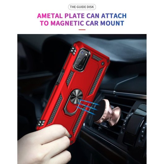 Capa magnética digital Max Power para Oppo A72/A52/A92 com anel rotativo vermelho