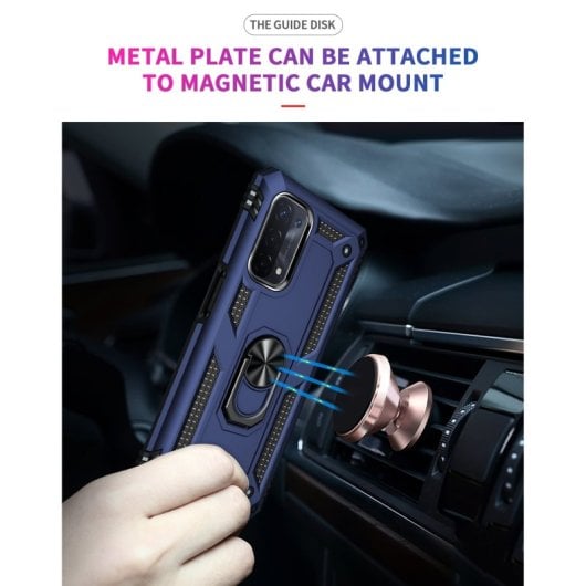 Max Power Digital Magnetic Case für Oppo A74 5G/A93 5G/A54 5G Hülle mit drehbarem Ring, Blau
