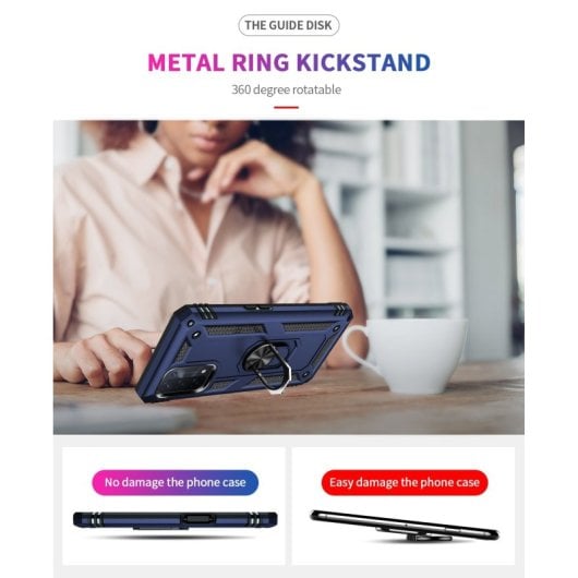 Max Power Digital Magnetic Case für Oppo A74 5G/A93 5G/A54 5G Hülle mit drehbarem Ring, Blau
