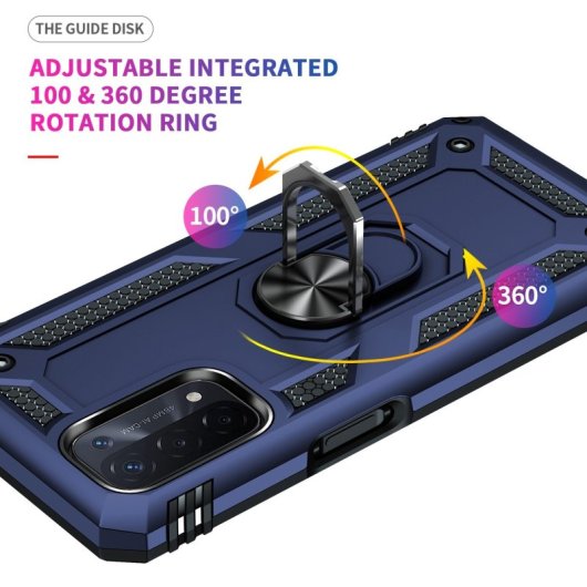 Max Power Digital Magnetic Case für Oppo A74 5G/A93 5G/A54 5G Hülle mit drehbarem Ring, Blau