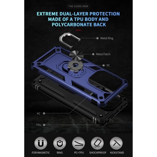 Max Power Digital Magnetic Case für Xiaomi Redmi Note 13 Pro 4g Hülle mit drehbarem Ring