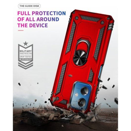 Capa magnética digital Max Power para Xiaomi Redmi Note 12 5g com anel giratório vermelho