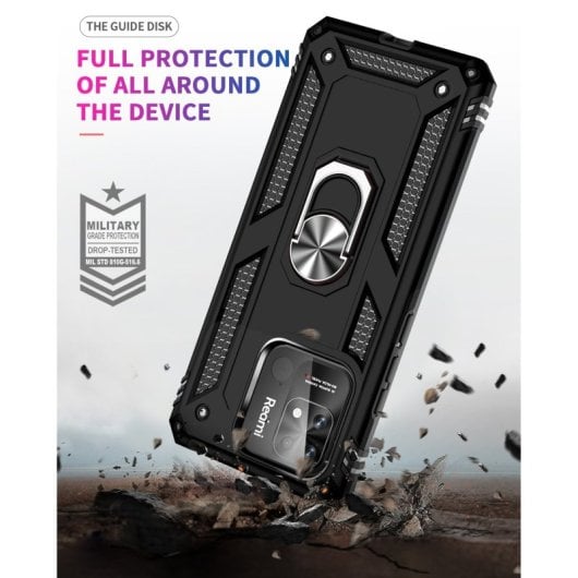 Max Power Digital Magnetic Case für Xiaomi Redmi 10c Hülle mit drehbarem Ring Schwarz