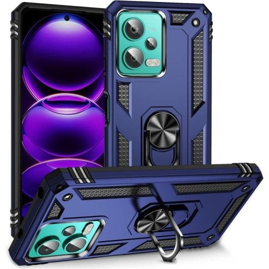 Coque magnétique numérique Max Power pour Xiaomi Redmi Note 12 4G avec anneau rotatif, bleu