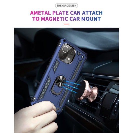 Max Power Digital Magnetic Case für Xiaomi Mi 11 Lite mit drehbarem Ring, Blau