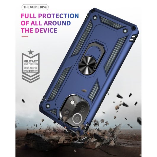 Max Power Digital Magnetic Case für Xiaomi Mi 11 Lite mit drehbarem Ring, Blau