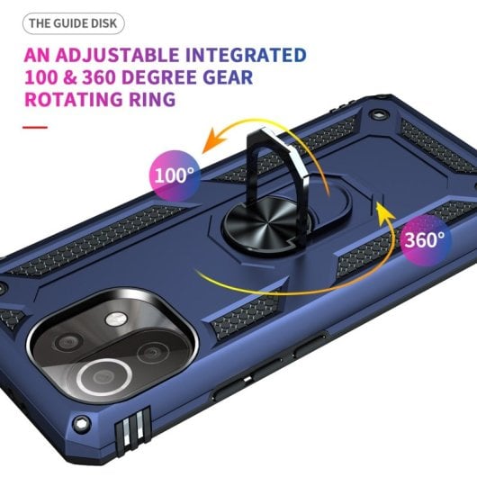 Max Power Digital Magnetic Case für Xiaomi Mi 11 Lite mit drehbarem Ring, Blau