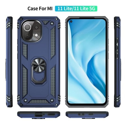 Max Power Digital Magnetic Case für Xiaomi Mi 11 Lite mit drehbarem Ring, Blau