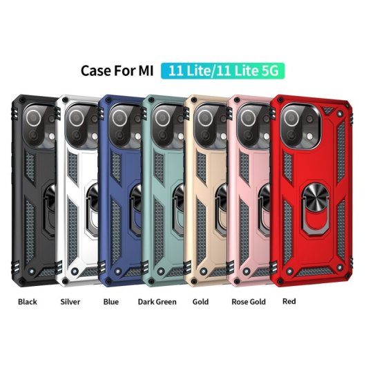 Max Power Digital Magnetic Case für Xiaomi Mi 11 Lite mit drehbarem Ring, Blau