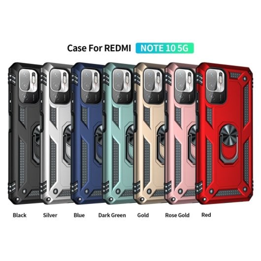 Capa magnética digital Max Power para Xiaomi Redmi Note 10 5G/Poco M3 Pro 5G com suporte de anel giratório vermelho