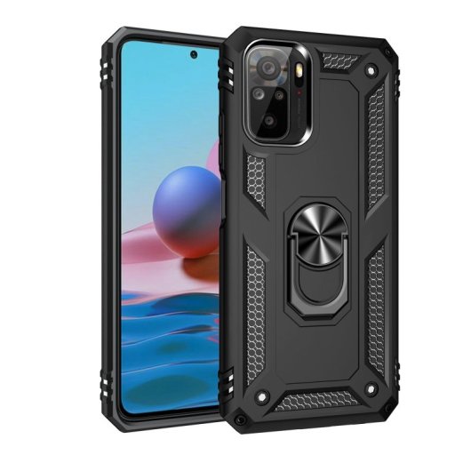 Max Power Digital Funda Magnética Xiaomi Redmi Note 10s/Redmi Note 10 Con Anillo Giratorio Negro