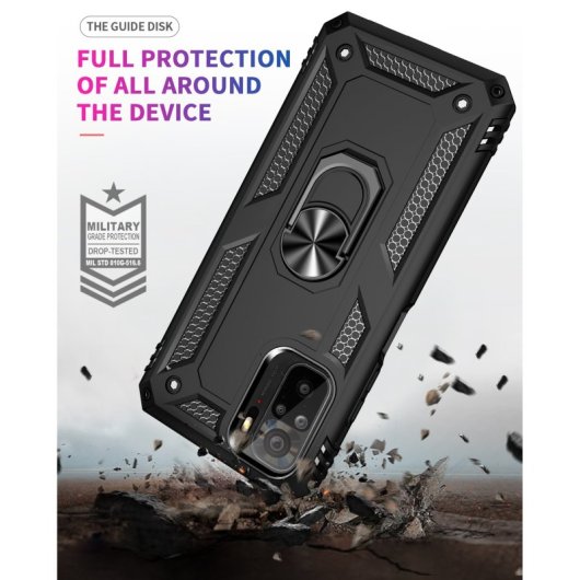 Max Power Digital Funda Magnética Xiaomi Redmi Note 10s/Redmi Note 10 Con Anillo Giratorio Negro