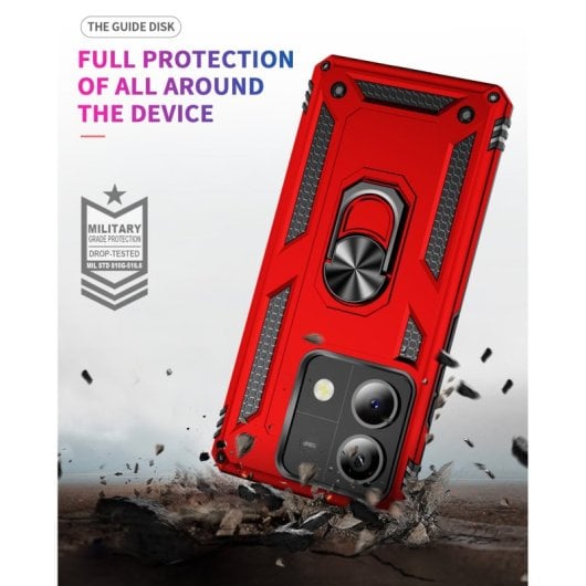 Max Power Digital Magnetic Case für Xiaomi Redmi Note 13 5G Hülle mit drehbarem Ring, Rot