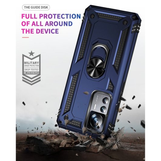 Max Power Digital Magnetic Case für Xiaomi Mi 12T/12T Pro 5G Hülle mit drehbarem Ring, Blau