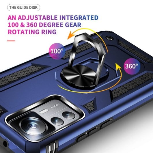 Max Power Digital Magnetic Case für Xiaomi Mi 12T/12T Pro 5G Hülle mit drehbarem Ring, Blau