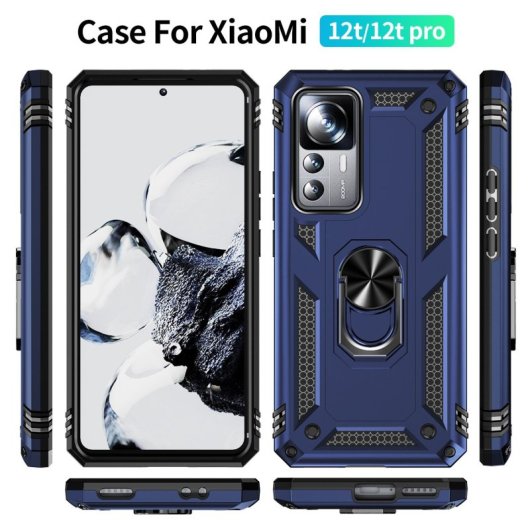 Max Power Digital Magnetic Case für Xiaomi Mi 12T/12T Pro 5G Hülle mit drehbarem Ring, Blau