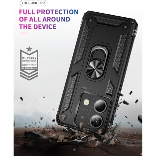 Capa magnética digital Max Power para Xiaomi Redmi Note 13 4g com anel giratório, preta