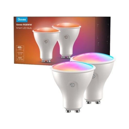 Ampoule Govee H600D RGBWW GU10 16 millions de couleurs 400 lm Wi-Fi/Bluetooth, lot de 2