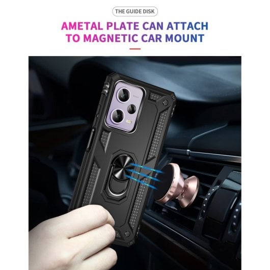 Max Power Digital Magnetic Case für Xiaomi Redmi Note 12S Hülle mit drehbarem Ring Schwarz