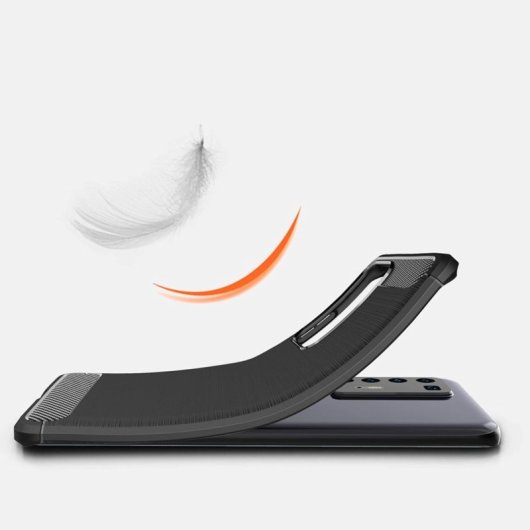 Custodia Max Power Digital in fibra di carbonio per Huawei P40 Pro, antiurto, in silicone nero