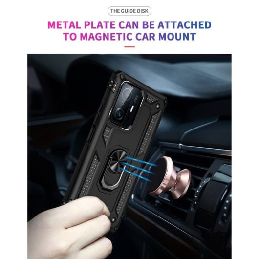 Max Power Digital Magnetic Case für Xiaomi Mi 11T/ 11T Pro Hülle mit Drehring Schwarz