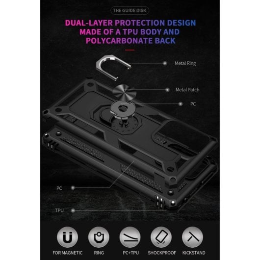 Max Power Digital Magnetic Case für Xiaomi Mi 11T/ 11T Pro Hülle mit Drehring Schwarz