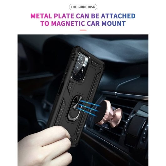 Max Power Digital Magnetic Case für Xiaomi Redmi Note 11/Note 11s mit drehbarem Ring, Schwarz